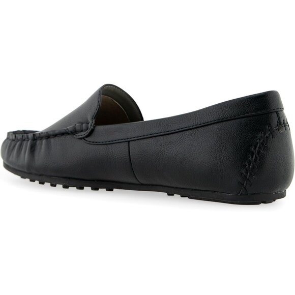 Aerosoles Womens Black Faux Leather Rounded Toe Over Drive Flats Loafer - Picture 7 of 7